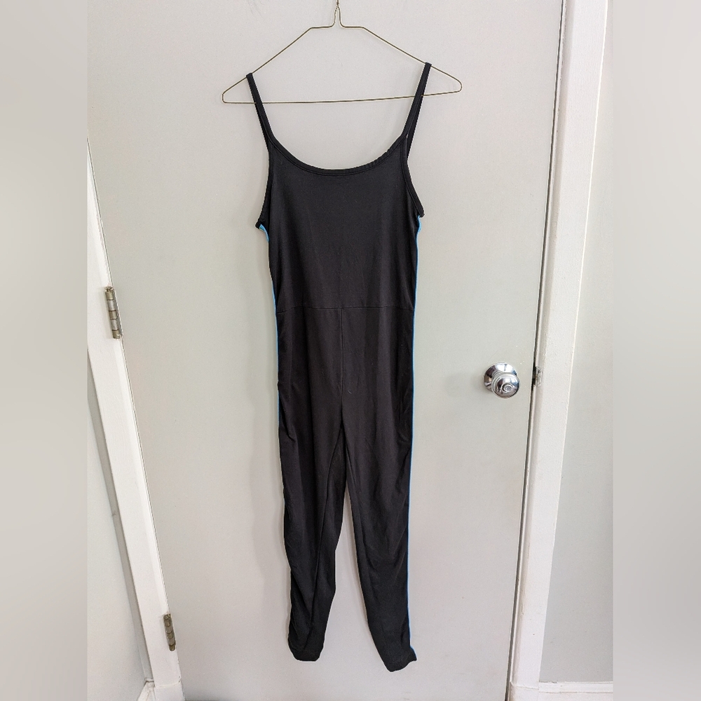 Lu❤️ NYC Small Black Spaghetti Strap Jumpsuit With Rainbow Trim Detail On Sides